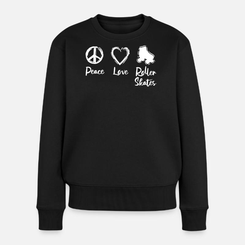Peace Love Roller Skates - Pull Premium bio Femme - noir