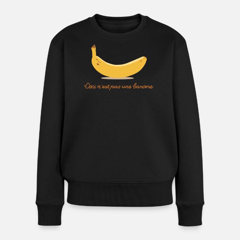 Ceci nest pas une banane - Frauen Premium Bio Pullover - Schwarz