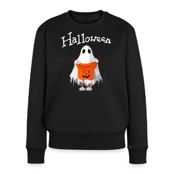 Halloween, Geist, Halloween-Party - Frauen Premium Bio Pullover - Schwarz - Vorne - Julia (174cm)