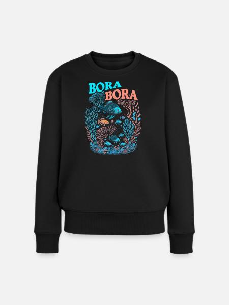 Bora Bora - Korallenriff - Frauen Premium Bio Pullover - Schwarz
