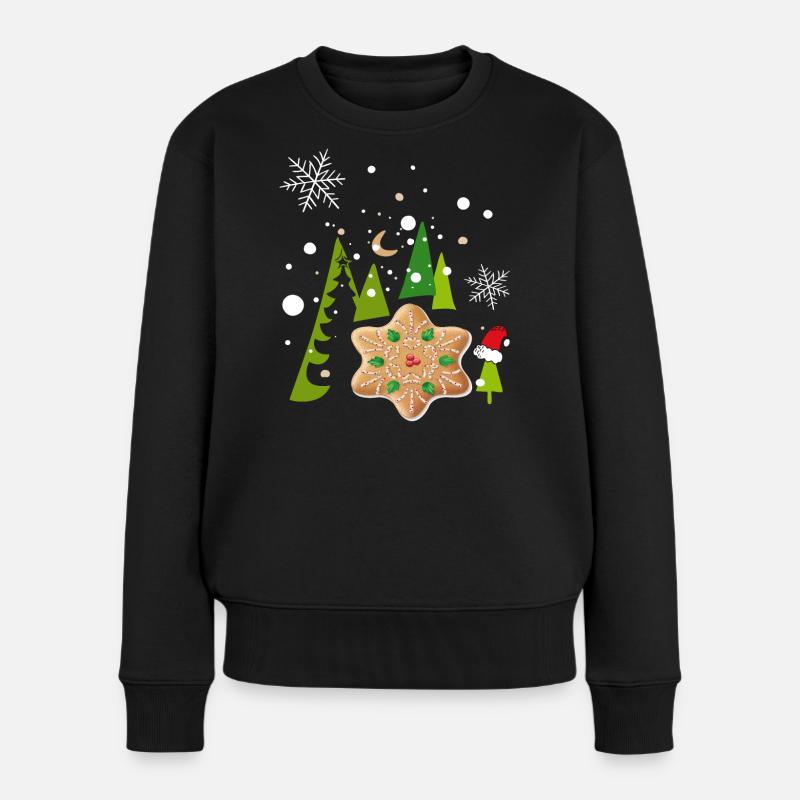 Advent, Pfefferkuchen, Kekse - Frauen Premium Bio Pullover - Schwarz