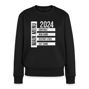 Hauptmenü Fortsetzen Neues Spiel Neustart Level beenden - Frauen Premium Bio Pullover - Schwarz - Vorne - Julia (174cm)