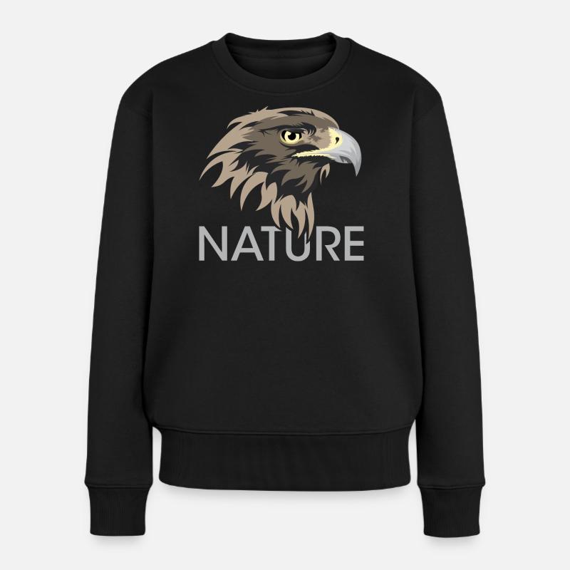 Natur Adler Symbol icon Tiere Logo Illustration - Frauen Premium Bio Pullover - Schwarz