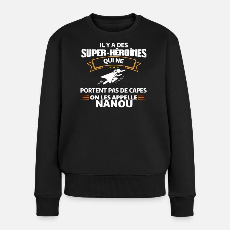 Super-Héroïnes Nanou Superpower Illustration - Pull Premium bio Femme - noir