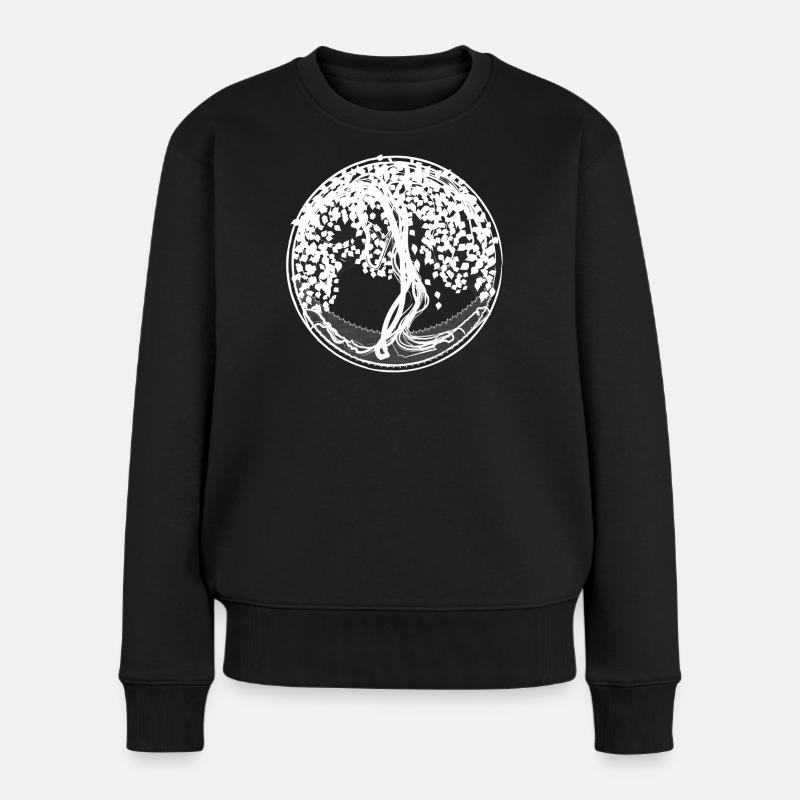 Circle Tree Silhouettes - Women's Premium Organic Jumper - black