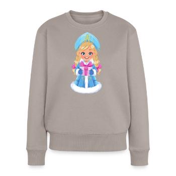 Ded Moroz Snegurotschka russischer Weihnachtsmann - Frauen Premium Bio Pullover - Taupe - Vorne - Julia (174cm)