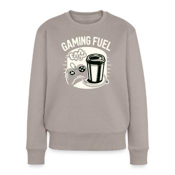 Gaming Fuel Coffee - Women's Premium Organic Jumper - taupe - Front - Julia (174cm)