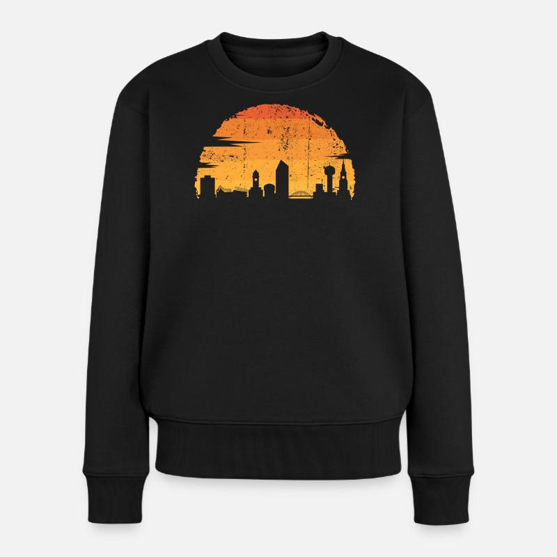 Silhouette Coucher De Soleil Urbain - Pull Premium bio Femme - noir