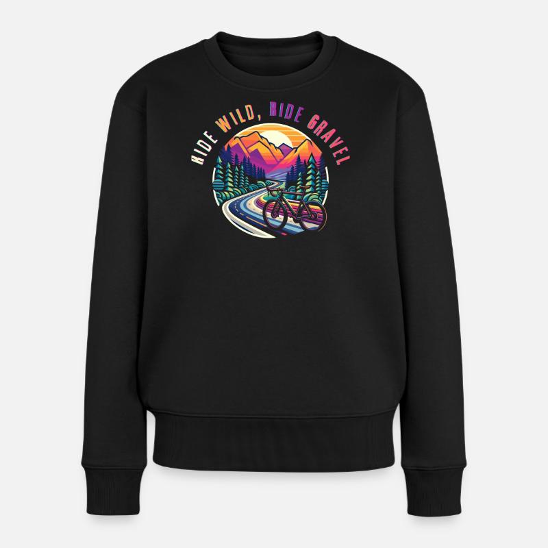 Aventure en vélo de gravier Wild Ride - Pull Premium bio Femme - noir