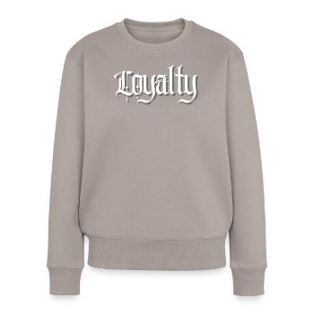 Loyalty - Frauen Premium Bio Pullover - Taupe - Vorne - Julia (174cm)