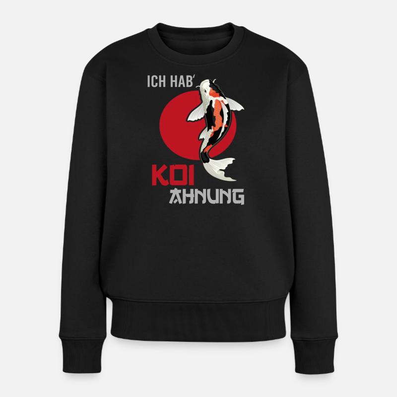 Koi Fische Koi Züchter Fischteich Japan Design - Frauen Premium Bio Pullover - Schwarz