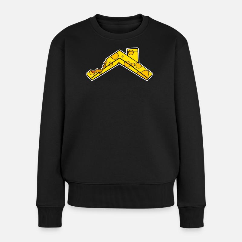 Haus Dach Käse - Frauen Premium Bio Pullover - Schwarz