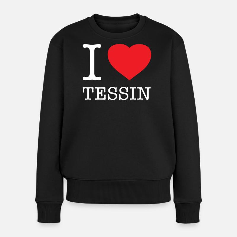 I LOVE TESSIN - Frauen Premium Bio Pullover - Schwarz