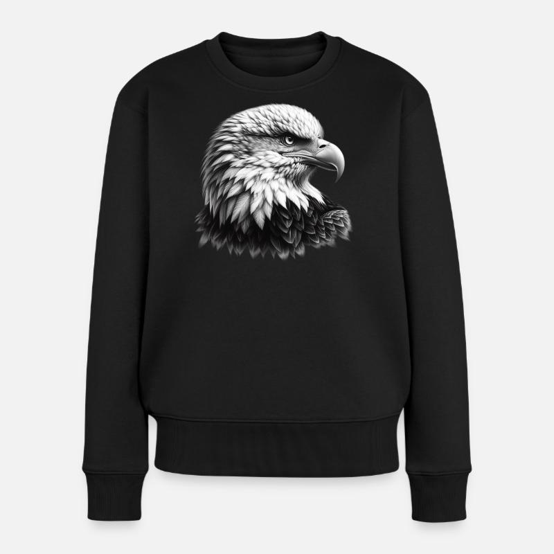 Weißkopfseeadler - Frauen Premium Bio Pullover - Schwarz
