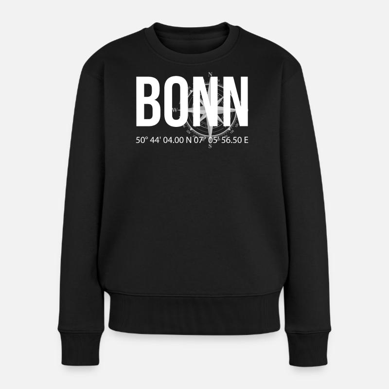 Koordinaten Bonn - Frauen Premium Bio Pullover - Schwarz