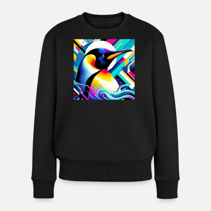 Pinguin - Frauen Premium Bio Pullover - Schwarz