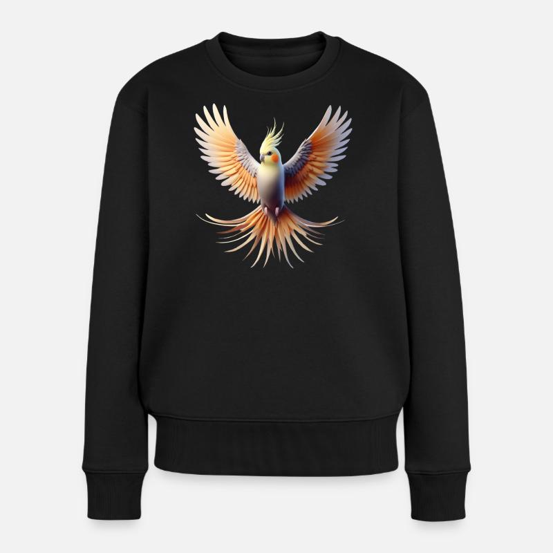 Nymphensittich (20) - Frauen Premium Bio Pullover - Schwarz