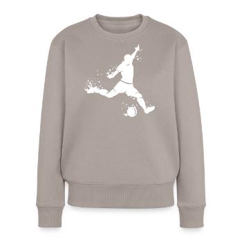 Fußball Spieler Explosion Team EM 2024 icon Fan - Frauen Premium Bio Pullover - Taupe - Vorne - Julia (174cm)