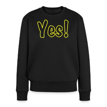 Yes Yellow - Frauen Premium Bio Pullover - Schwarz - Vorne - Julia (174cm)