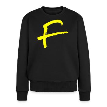 Buchstabe F - Frauen Premium Bio Pullover - Schwarz - Vorne - Julia (174cm)