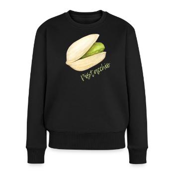 Pistache avec coquille et noyau - Pull Premium bio Femme - noir - Devant - Julia (174cm)