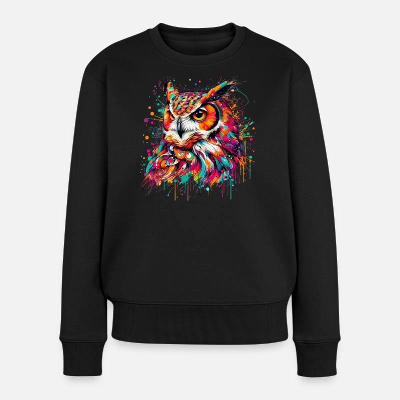 Hibou - Pull Premium bio Femme - noir