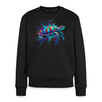 Schildkröte - Frauen Premium Bio Pullover - Schwarz - Vorne - Julia (174cm)
