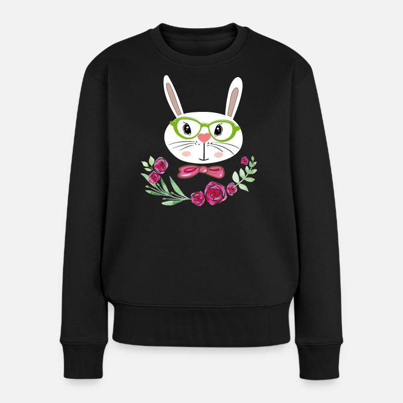Osterhase Osterfest - Frauen Premium Bio Pullover - Schwarz