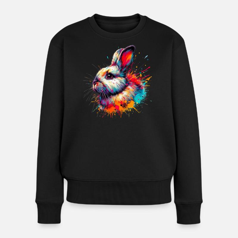 Kaninchen - Frauen Premium Bio Pullover - Schwarz