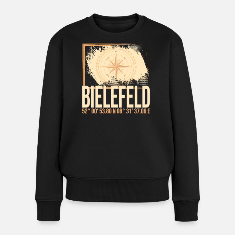 Bielefeld Koordinaten - Frauen Premium Bio Pullover - Schwarz