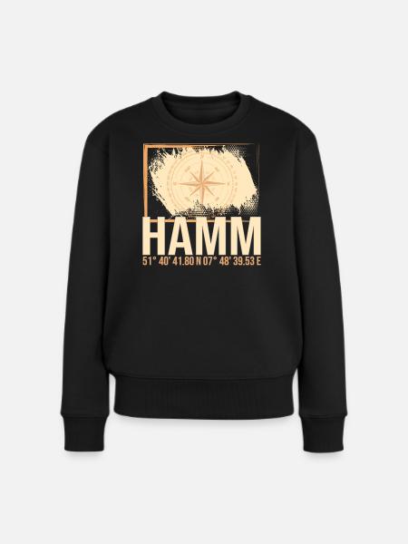 Hamm Koordinaten - Frauen Premium Bio Pullover - Schwarz