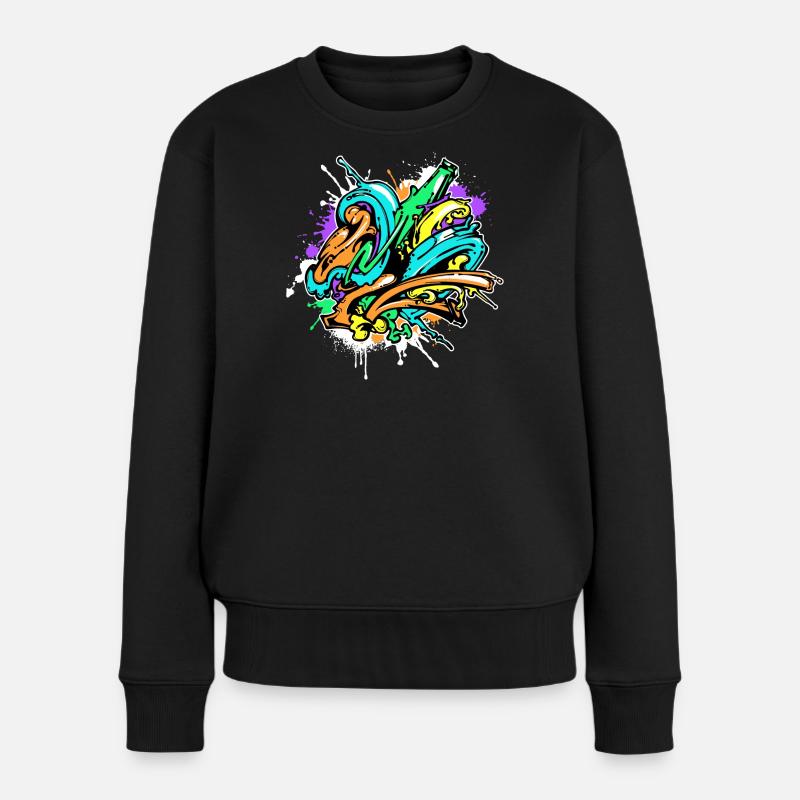 Kunst Graffiti Strassenkunst Wildstyle Sprayer - Frauen Premium Bio Pullover - Schwarz
