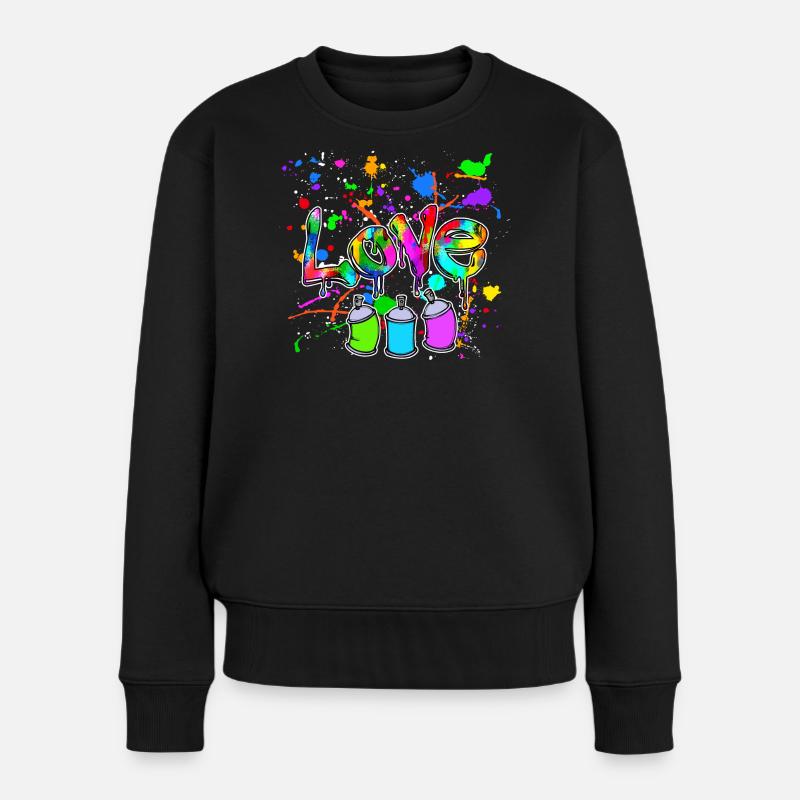 Wildstyle Graffiti Spraydose Sprayer Street Art - Frauen Premium Bio Pullover - Schwarz