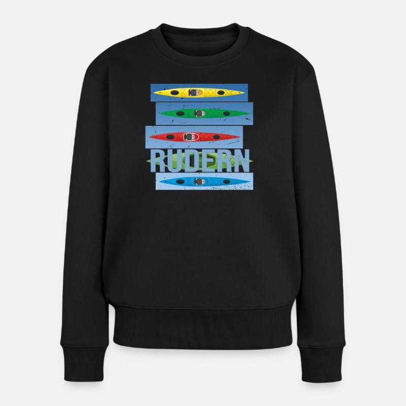 Rudern - Frauen Premium Bio Pullover - Schwarz