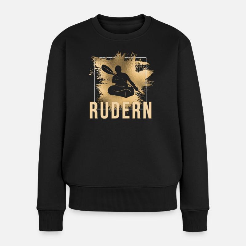 Rudern - Frauen Premium Bio Pullover - Schwarz