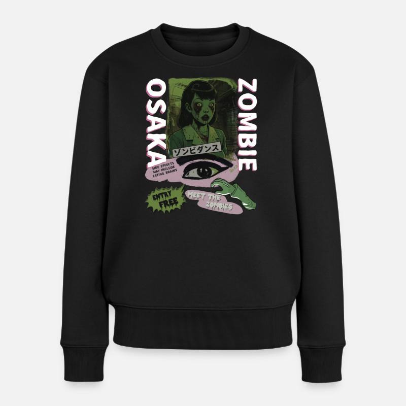 Osaka Zombie Girl - Frauen Premium Bio Pullover - Schwarz