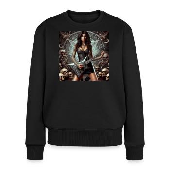 Guitariste en enfer - Pull Premium bio Femme - noir - Devant - Julia (174cm)