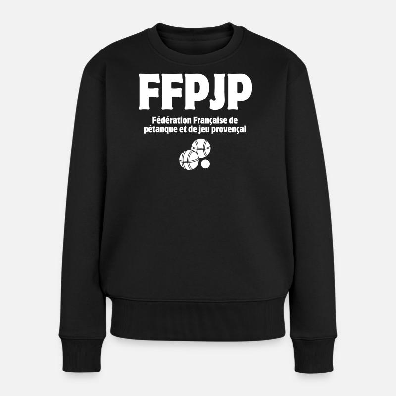 Pétanque, Pétanque-Spieler, Pétanqueur - Frauen Premium Bio Pullover - Schwarz