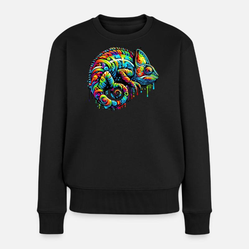 Chamäleon - Frauen Premium Bio Pullover - Schwarz