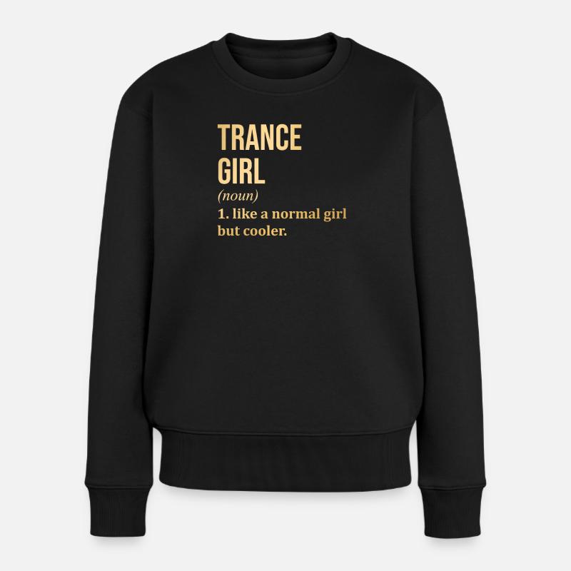 Trance - Frauen Premium Bio Pullover - Schwarz