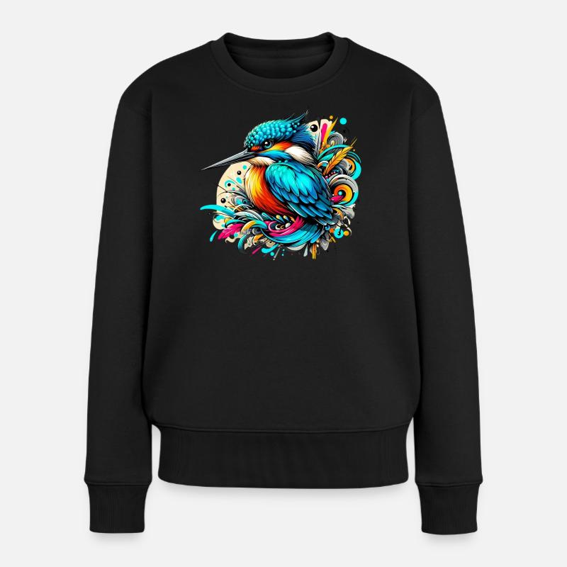 Eisvogel - Frauen Premium Bio Pullover - Schwarz