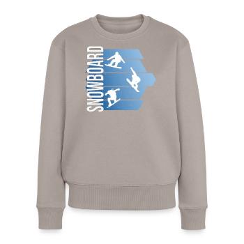 Snowboard - Frauen Premium Bio Pullover - Taupe - Vorne - Julia (174cm)
