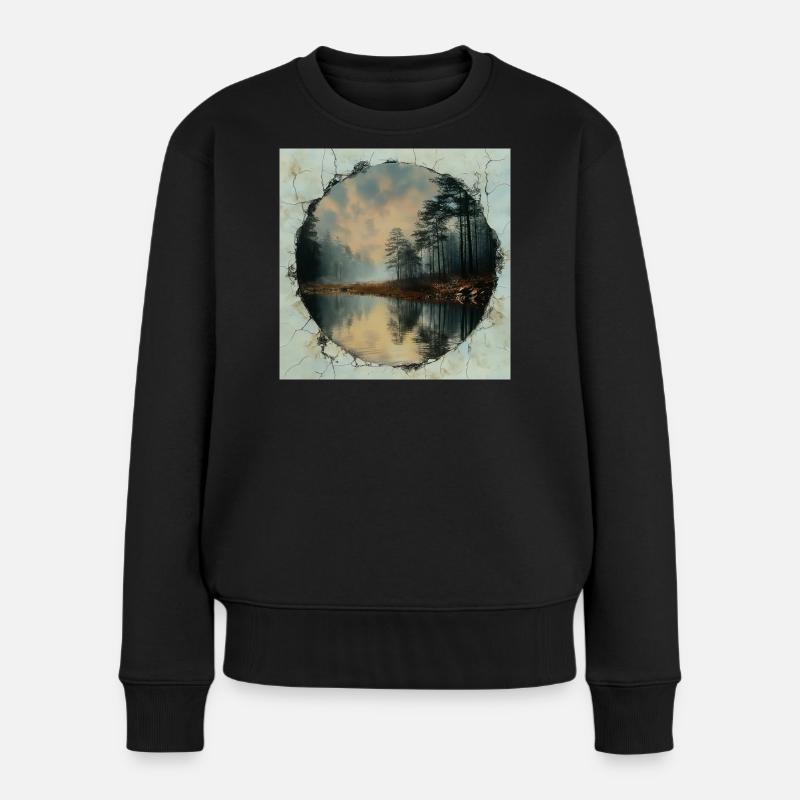 Sehnsucht Natur - Frauen Premium Bio Pullover - Schwarz