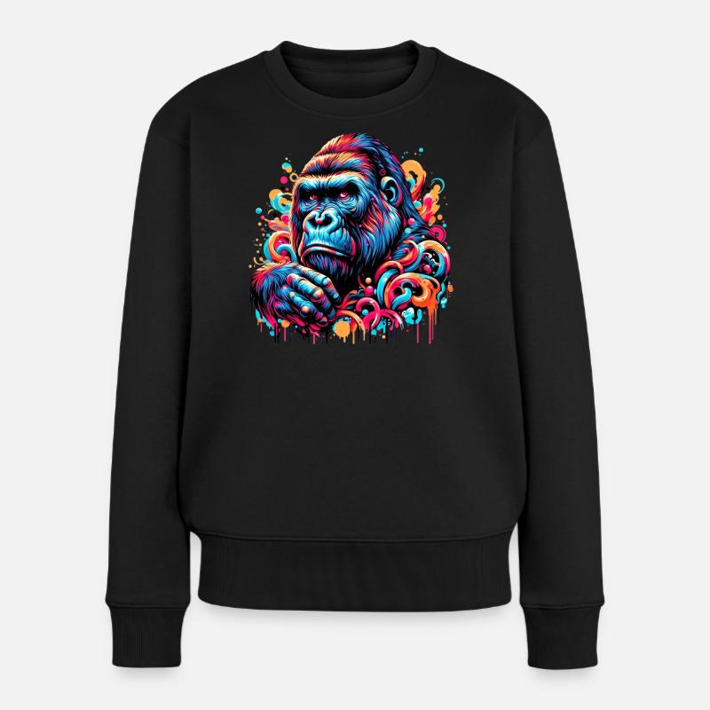 Gorilla - Frauen Premium Bio Pullover - Schwarz
