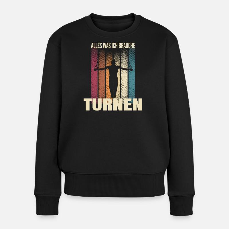 Alles was ich brauche Turnen - Frauen Premium Bio Pullover - Schwarz
