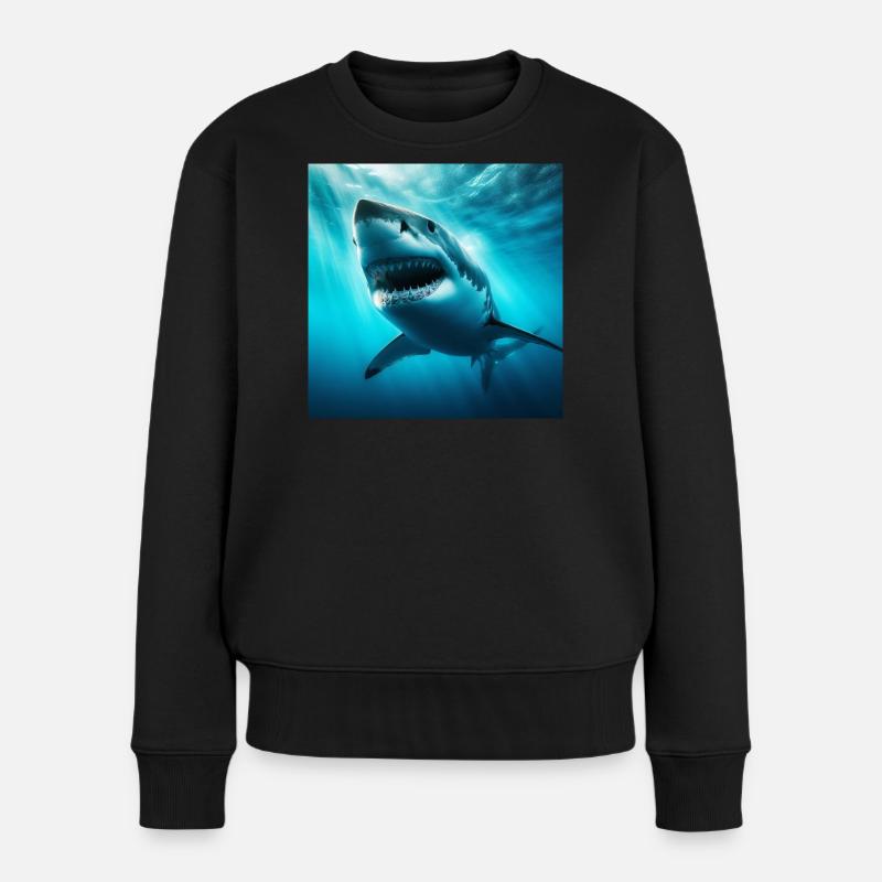 Great White Shark - Women's Premium Organic Jumper - black