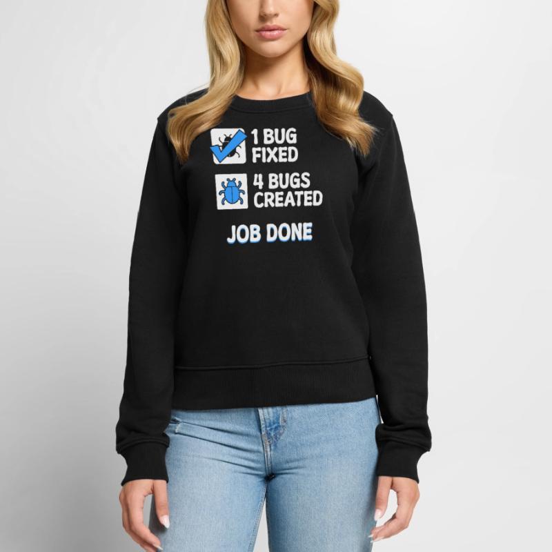 Correction de bugs Bugs de développeur Déclaration de code Informatique Pull Premium bio Femme