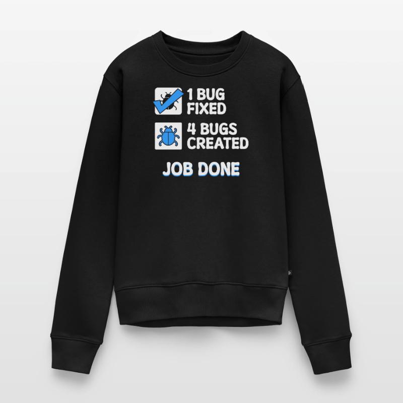 Correction de bugs Bugs de développeur Déclaration de code Informatique Pull Premium bio Femme