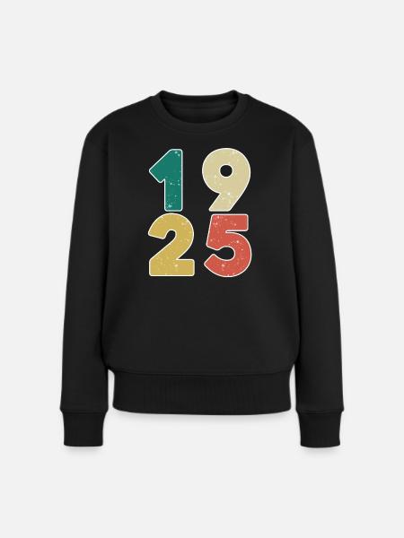 1925 - Jahrgang 1925 - Baujahr 1925 - Frauen Premium Bio Pullover - Schwarz