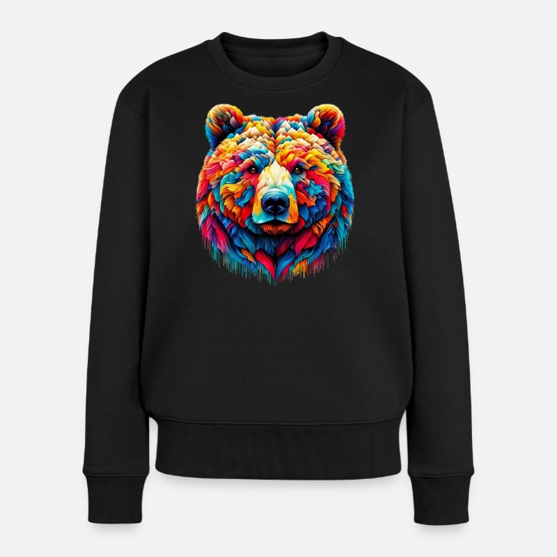 Bär - Frauen Premium Bio Pullover - Schwarz